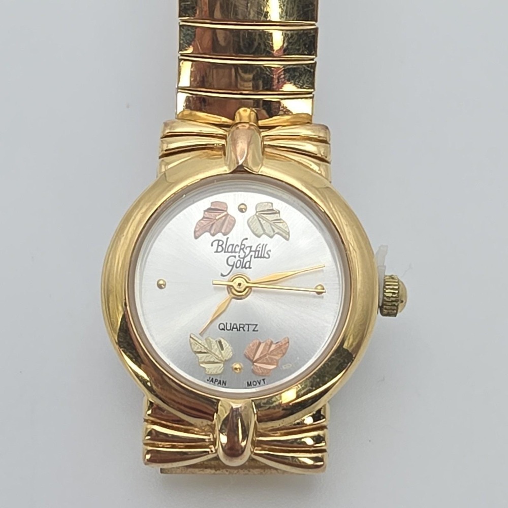 New! Black Hills Gold Watch 12k Green &‎ Rose Gold Leaves Gold Plate Band 7"